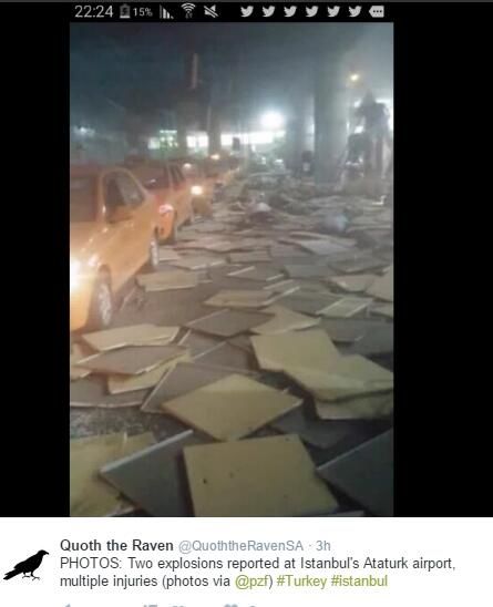 伊斯坦布爾阿塔圖爾克國(guó)際機(jī)場(chǎng)發(fā)生多起爆炸(pzf/twitter) 伊斯坦布爾阿塔圖爾克國(guó)際機(jī)場(chǎng)發(fā)生多起爆炸(pzf/twitter)